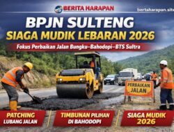 BPJN Sulteng Siaga Mudik Lebaran 2026, PPK 4.4 Fokus Tambal Lubang di Ruas Bungku–Bahodopi–BTS Sultra